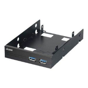 Akasa AK-HDA-06BK - Rack pour deux disques durs ou SSD 2.5" SATA II dans baie 3.5" + 2 ports USB 3.0