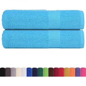 VidaXL Essuie-Mains 2 Pcs Turquoise 50x100 Cm 360 G/M² 100% Coton