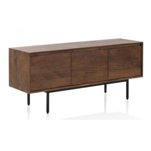 Image de Buffet 3 portes en bois de manguier massif et base en métal