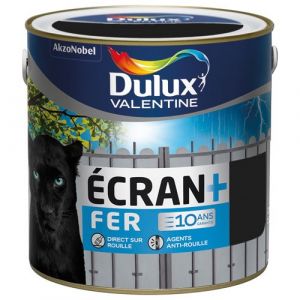 Image de Dulux Valentine Peinture fer mat écran+ 2 L - noir - Peinture antirouille, Peinture métal