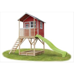 Image de Exit Toys Cabane Bois Loft 700 Rouge