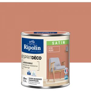 Ripolin Peinture Intérieure Multi-Supports – Soutien des Murs, Boiseries & Radiateurs – Ultra-Couvartne – Lessivable – Application Facile – Ecolabel - Satin - 0,5L - Ocre Nubie