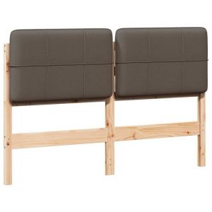 VidaXL T&ecirc;te de lit capitonn&eacute;e Marron et Taupe 160 cm Pin massif