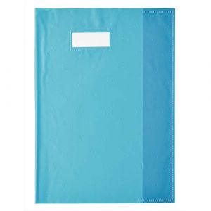 Elba Protège cahier opaque Grain STYL'SMS 12/100° sans rabat marque-page 24x32 bleu turquoise - Lot de 14