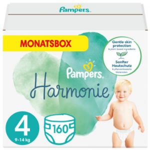 Pampers Couches Harmonie T.4 Maxi 9-14 kg pack mensuel 160 pièces - Taille 4 (9-15 kg)