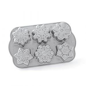 Image de Nordic ware Moule à gâteau, moule à pâtisserie - Moule 6 Flocons de neige Silver - Revêtement antiadhésif - Fonte d'aluminium