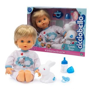 Giochi Preziosi Cicciobello Sweet Nap - Poupée Interactive de 42 cm de Haut, s'endort avec des câlins, Comprend Une tétine et Une Lampe en Forme de Lapin, pour Enfants à partir de 2 Ans