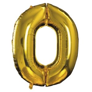 Ruedelafete Ballon alu mylar 30cm CHIFFRE 0, Or