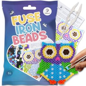 La Manuli Plaques de Perles &agrave; Repasser avec mod&egrave;les Assortis &ndash; Tortue + Perles gratuites | Plaques Transparentes Midi | Accessoires | Un Bon Cadeau pour Les Enfants &agrave; partir de 5 Ans (Tortue)