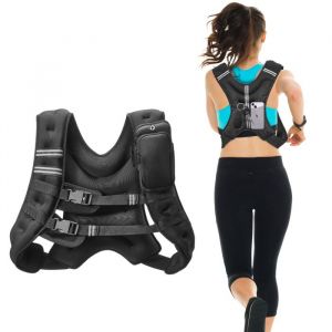 Gilet Lest&eacute; R&eacute;glable 922 kg-VEVOR-&Eacute;quipement Dentra&icirc;nement pour Musculation Course &agrave; Pied Jogging-Noir