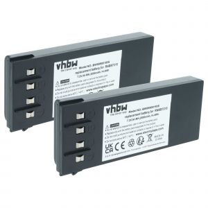Vhbw 2x Batterie compatible avec Hiab 166L, 288E HIDUO, 166E DUO, 166E HIDUO, 166D HIDUO op&eacute;rateur t&eacute;l&eacute;commande industrielle (2000mAh, 7,2V, NiMH)