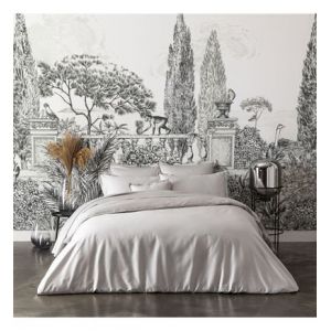 Alexandre Turpault Housse de couette en satin de coton argent 200x200