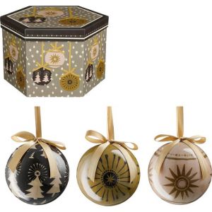 House of Seasons Maison des Saisons Coffret cadeau boules de Noël étoile - 14 pièces - Ø8 cm - Incassable - Beige