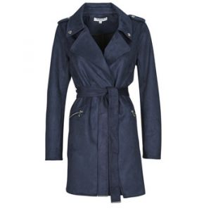 Morgan Manteau long ceinturé suédine bleu marine femme - Taille 36