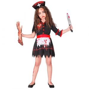 Ruedelafete W WIDMANN MILANO Party Fashion - Costume enfant infirmière zombie, robe avec coiffe, déguisement sanglant pour Halloween