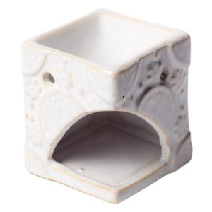 United Labels Br&ucirc;le-Parfum fleurs en c&eacute;ramique blanche