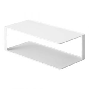 YAMAZAKI 5641 Tower Porte-Vaisselle rectangulaire, Blanc, Acier, Minimaliste, 30 x 15 x 10 c m
