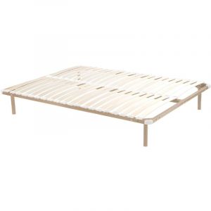 Sommier cadre à lattes à monter 160 x 200 cm - 2x19 lattes avec pied - Beige - KALISTA de DREAMEA