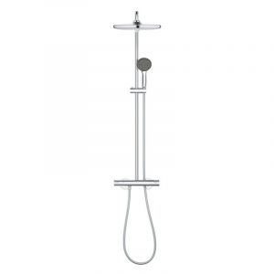 Grohe Vitalio Start System 250 Colonne de douche avec mitigeur thermostatique + Douche de tête 250mm + Douchette 2 jets, Chrome