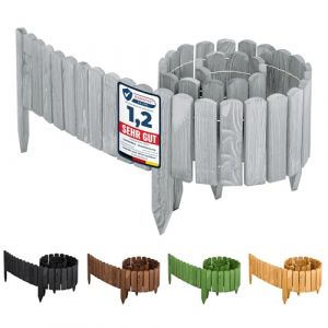 Garronda clôture de Jardin en Bois Bordure Jardin Cloture Jardin Exterieur Barrières de Jardin de Bois Palissade Bordurette de Jardin Longueur: 200