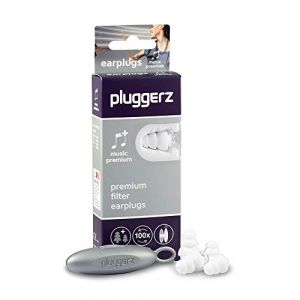 Pluggerz Bouchons d'oreille Music Premium Bouchons d'oreille professionnels avec filtre spécial de réduction du bruit pour un plaisir musical parfait, en silicone souple réutilisables plus de 100 fois