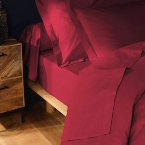 Drap Housse 2 Personnes 140 x 190 CM UNI 57 Fils Lina Marsala
