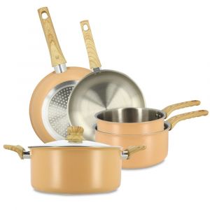 Menastyl Batterie de cuisine 5 pièces en acier inoxydable - tous feux