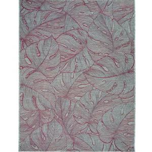 Thedecofactory TAPISSERIE - Tapis salon moderne motif feuilles beige 123x180