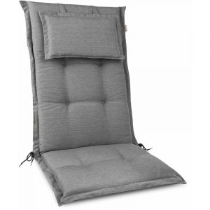 Beautissu - HighLux hl Coussin dossier haut Coussin exterieur jardin 120x52cm – Épaisseur 7cm – Fait en ue – Résistance uv Gris clair