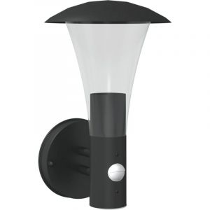 VidaXL Applique Murale D'extérieur Avec Capteur Noir Acier Inoxydable
