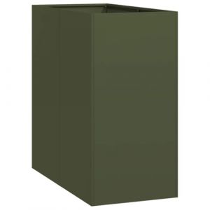 VidaXL Jardinière vert olive 40x80x80 cm acier