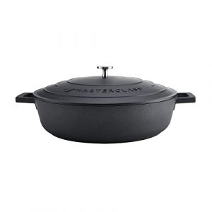Master class MasterClass Casserole peu profonde avec couvercle, casserole pour le four et la table, ultral&eacute;g&egrave;re, conduction optimale de la chaleur, 5 litres, noir