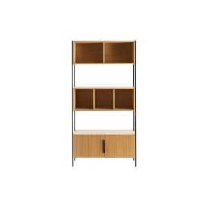 Miliboo Bibliothèque placage chêne pieds métal noir SILKA