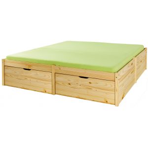 Lit Multi Rangements "Cork" 180x200cm Naturel Prix