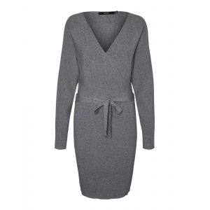 Vero Moda Robe courte en maille à manches longues Gris - Taille 42