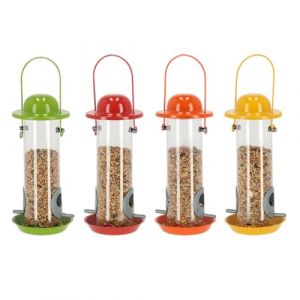 Esschert design Silo à graines pour oiseaux coloris naturels assortis 10,3x10,3x24,5cm