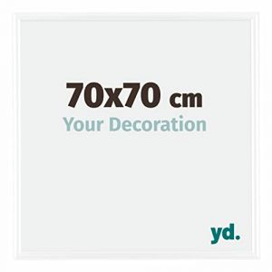 Your Decoration - 70x70 cm - Cadres Photos en Plastique Avec Verre acrylique - Anti-Reflet - Excellente Qualité - Blanc Brillant - Cadre Decoration