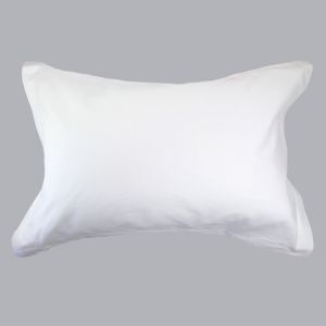 Taie d'oreiller à volant plat en coton (50 x 70 cm)