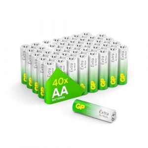 GP Piles AA - Lot de 40 Piles | Extra | Batteries Alcalines AA LR6 1,5v - Longue dur&eacute;e