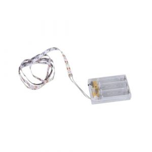 BOXélec Ruban LED adhésif 1 mètre, lumière blanche intense, sans branchement, fonctionne avec 3 piles AA, idéal pour usage intérieur