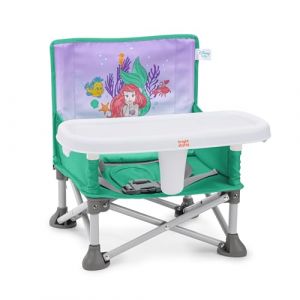 Bright Starts Disney Princess Ariel rehausseur chaise enfant Pop 'N Sit, chaise de si&egrave;ge portable avec tablette repas, usage int&eacute;rieur/ext&eacute;rieur, 6 mois &agrave; 3 ans