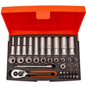 Bahco Coffret de 37pcs douilles métriques 1/4"et embouts SL25L