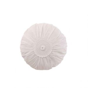 Prix Coussin Rond Déco Dentelle 40cm Blanc