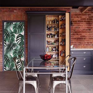 Plage Sticker Porte Tropical Foug&egrave;res, D&eacute;coration Int&eacute;rieure, Maison, 204 cm X 83 cm, Ajoutez du Style &agrave; votre Int&eacute;rieur!