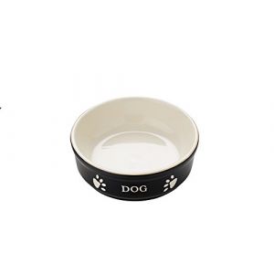 Nobby Mangeoire en Terre Cuite pour Chien Motif Dog Noir Diamètre 12 cm