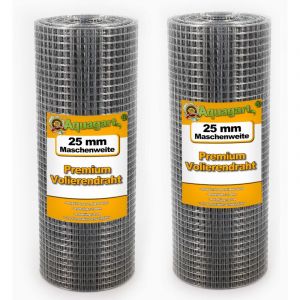Aquagart - 50m x 0,5 m grillage pour voli&egrave;re, grille m&eacute;tallique, grillage soud&eacute;, cl&ocirc;ture en fil de fer, galvanis&eacute; &agrave; chaud