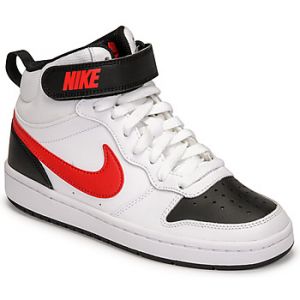 Image de Nike Court Borough Mid 2, Chaussures de Gymnastique, White/University Red-Black, 37.5 EU