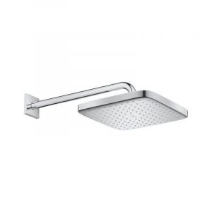 Grohe Tempesta ensemble de douche de t&ecirc;te : douche de t&ecirc;te 25x25cm avec 1 jet avec bras de douche mural 38cm blanc/chrome - Blanc/Chrome