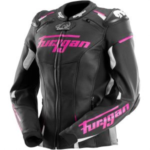 Furygan Blouson cuir femme Raptor Lady noir/blanc/rose- M