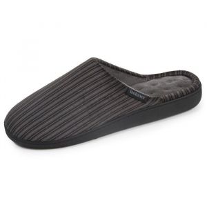 Isotoner Chaussons pantoufles Mules homme semelle &agrave; m&eacute;moire de forme, 41 EU, rayuresgrises (Isotoner - Boutique Officielle, neuf)